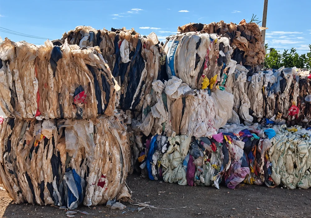 Fardos de plástico para reciclagem